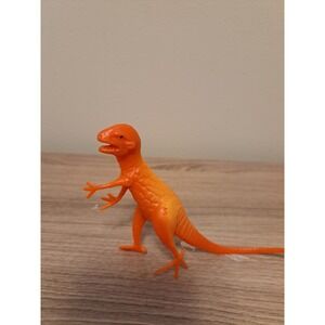 Orange Dinosaur Toy Figure Jurassic Reptile Animal Plastic Collectible